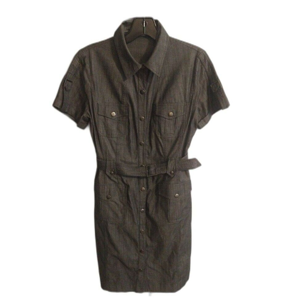 Calvin Klein size 6 gray denim like dress Classy Business Edgy  City